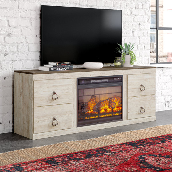 Gracie Oaks Korra TV Stand for TVs up to 60" with Fireplace Included